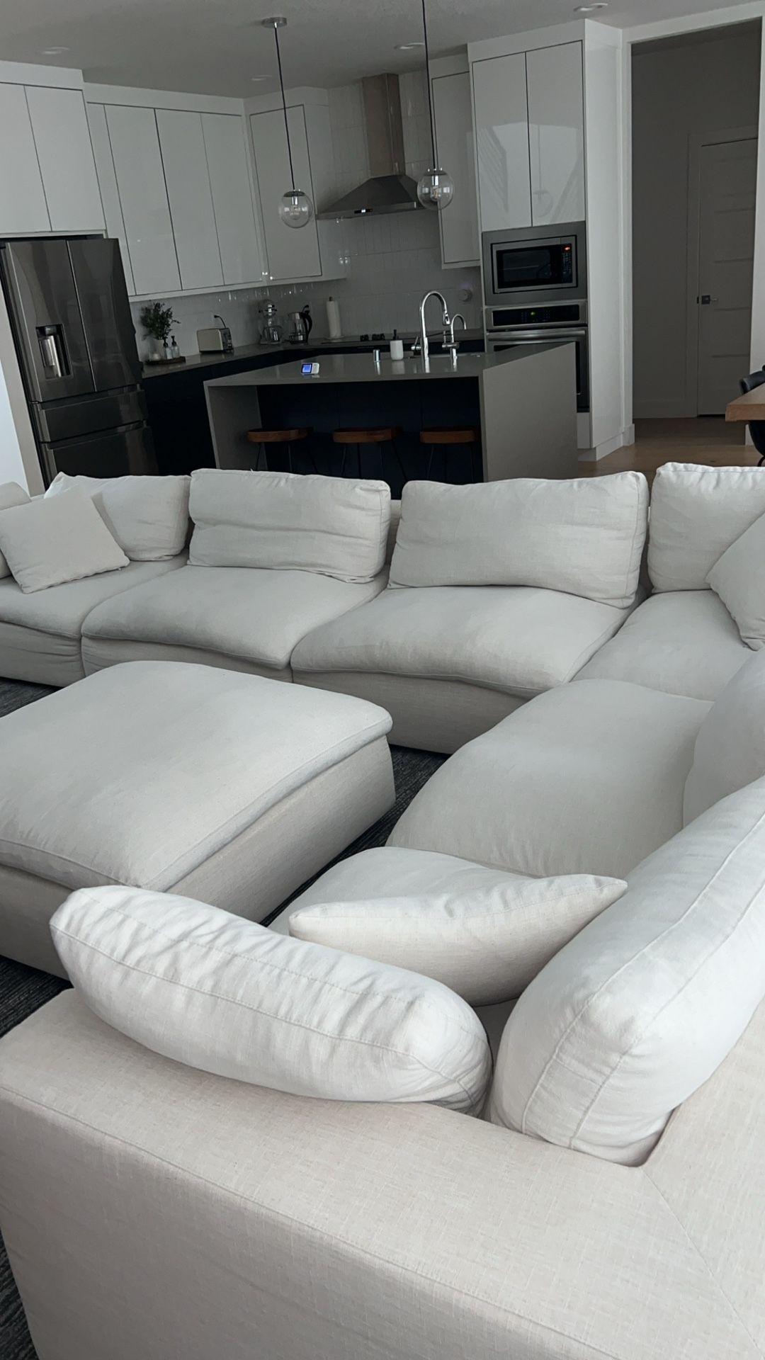 White Lounge Cloud Dupe Sectional