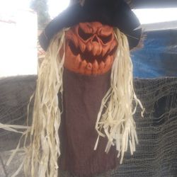 Halloween Animated Hanging Pumpkin Scarecrow Decoration Prop