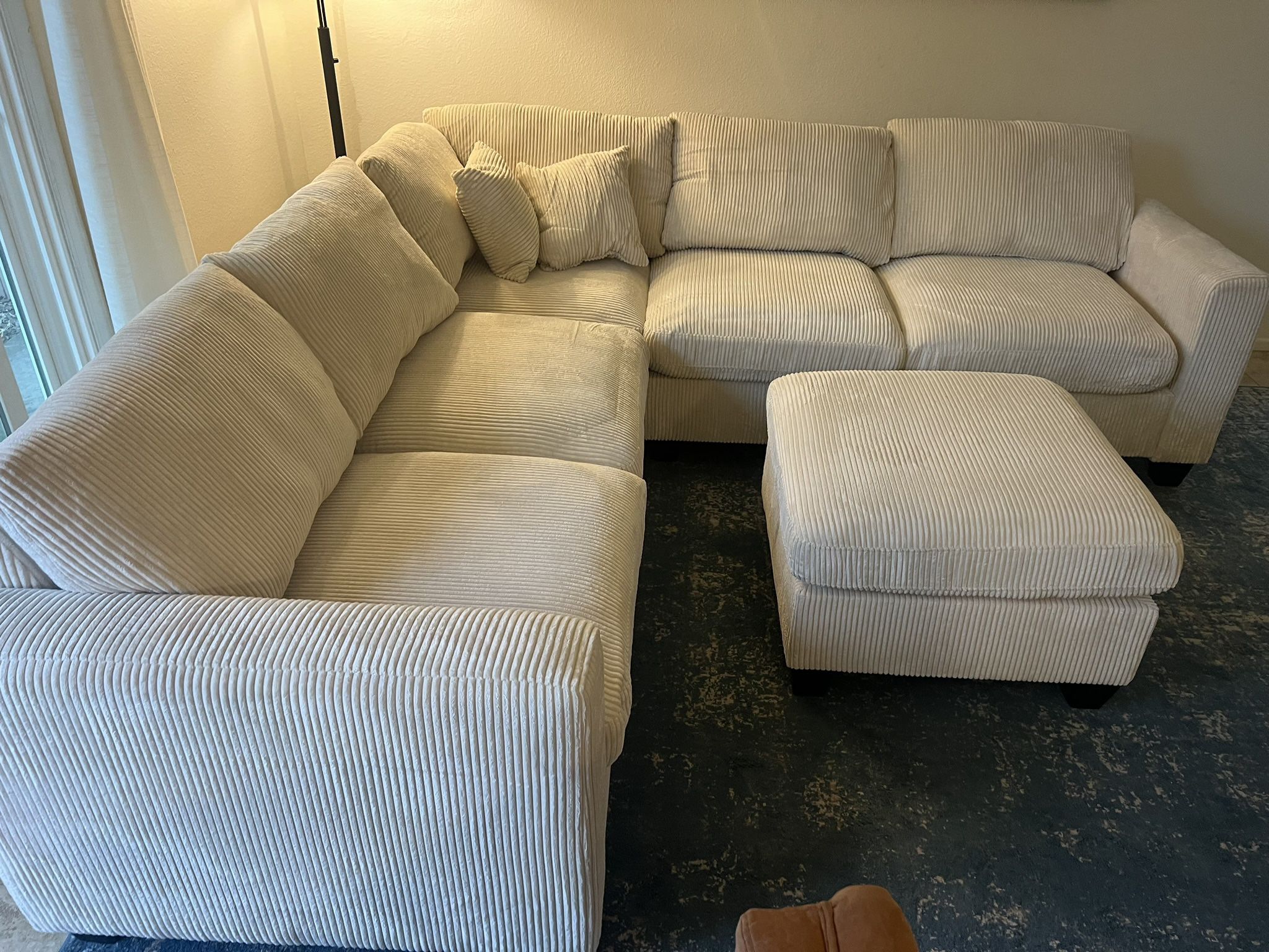 New 99x99 Corduroy Sectional Couch / Free Delivery 