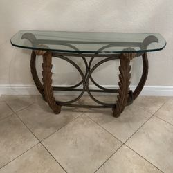 Tommy Bahama Style Glass Top Entry Table - 50” x 18” x 30”