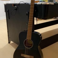 Black Acoustic Guitar  + Accessories 