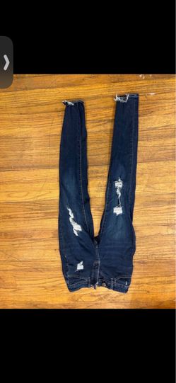 Women's Curvy High Rise Jegging Jeans Size 0 / 25W - Dark Wash Distressed Skinny