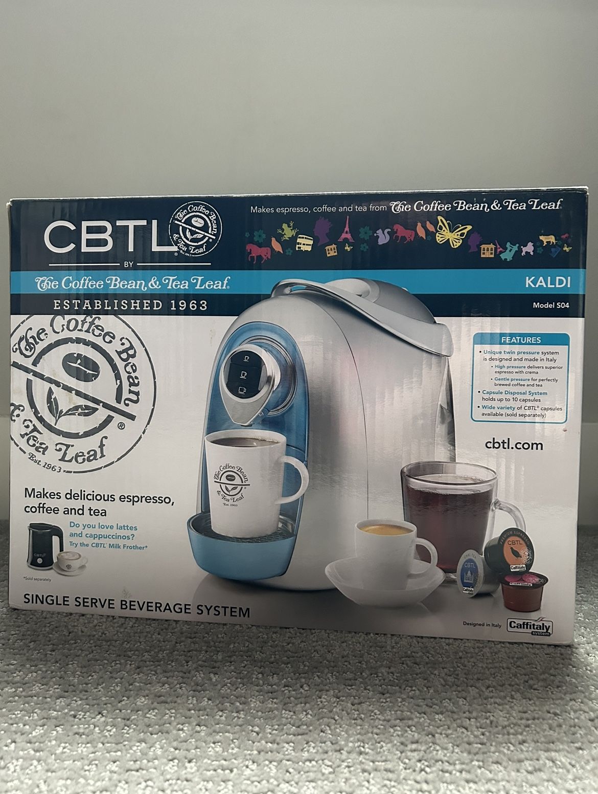 CBTL Kaldi S04 Espresso, Coffee, and Tea Machine Pod Brewer, Blue