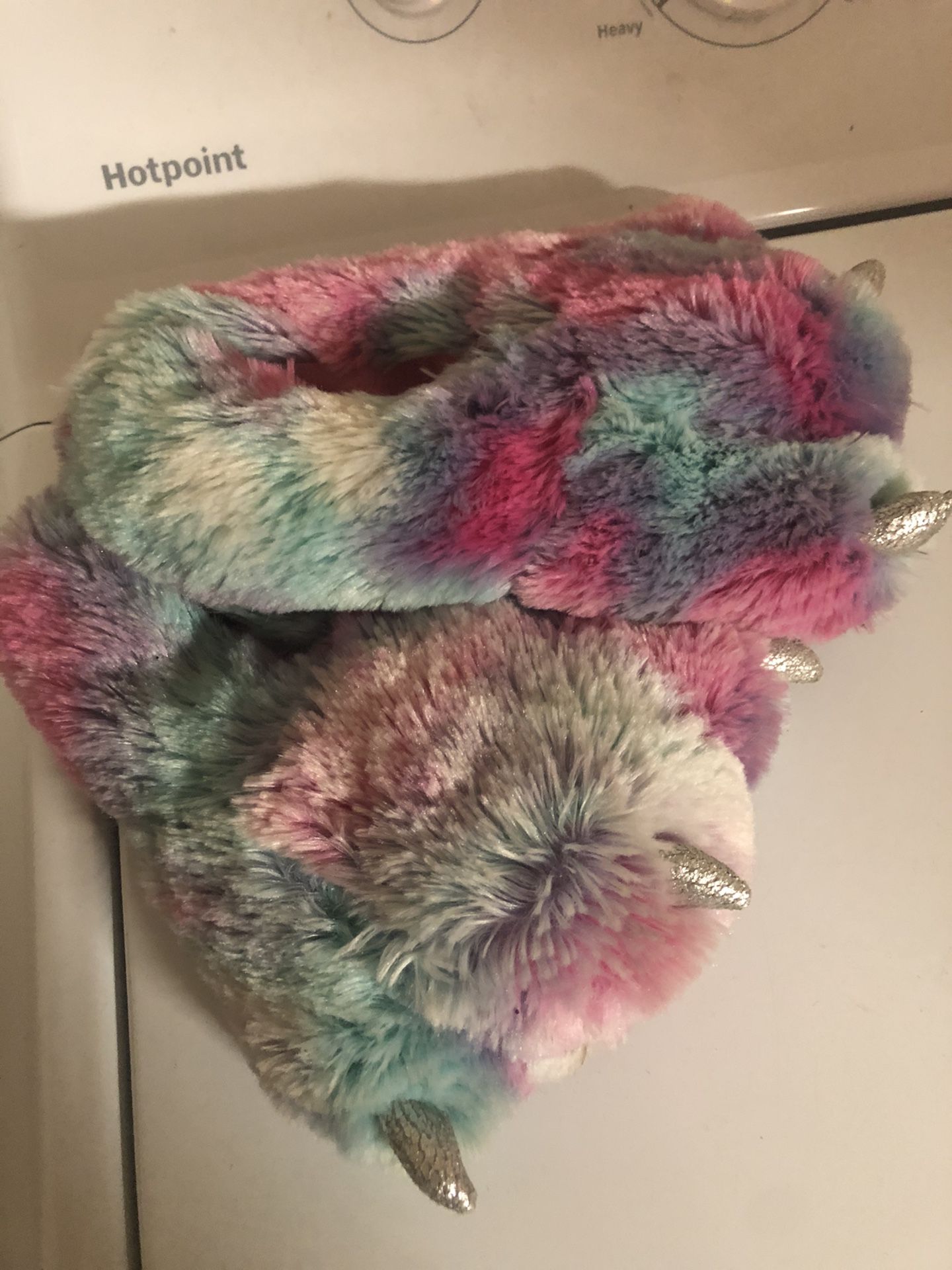 Monster colored slippers size 2-3