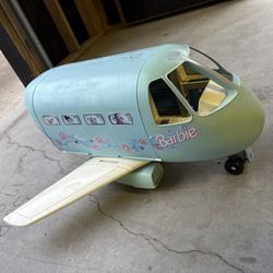 Vtg Mattel Barbie Doll Blue Jumbo Jet Airplane Plane 1999