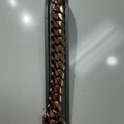 193 G Cubing Link Rose Gold Color Over 925 Sterling Silver 