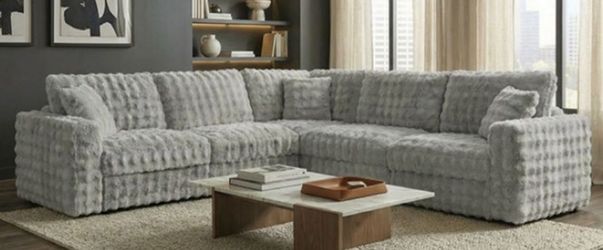 Brand New Super Plush Grey Modular Design Sectional Sofa