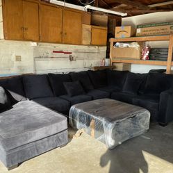 Sectional Sofa Couch With Ottoman 