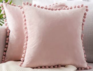 Medium soft pink throw pillows