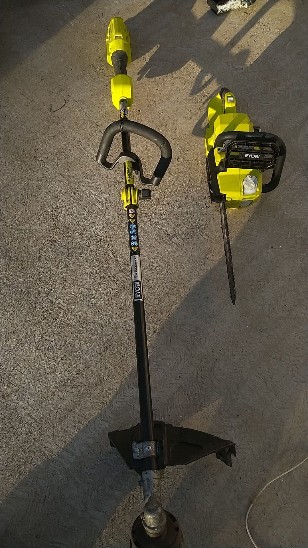 Ryobi 40 volt brushless chain saw and weed eater tool only used both work great