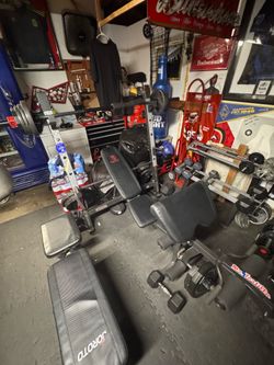 Weight bench and preacher curls