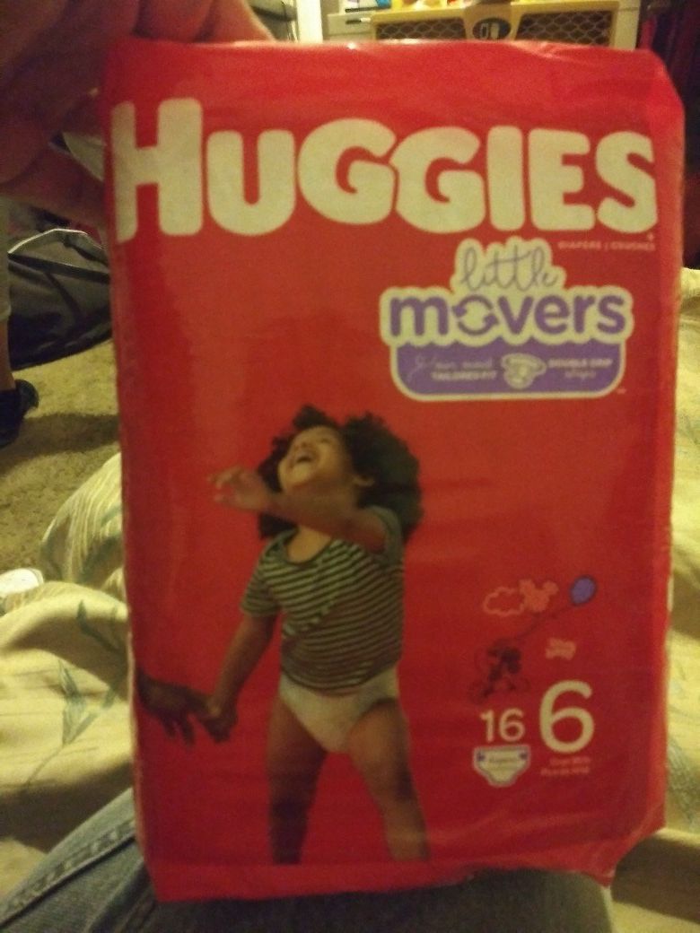 Huggies little movers size 6 a box of 8 packs