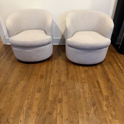 Set Of West Elm Swivel Chairs