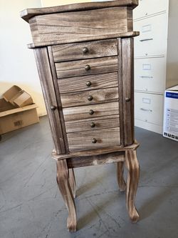 Standing Jewelry Armoire, 7 Drawers & 2 Side Doors Jewelry Amoire Cabinet Standing with Top Flip Makeup Mirror, Jewelry Chest Jewelry Boxes