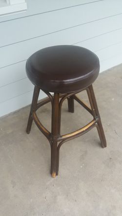 wood and leather restaurant swivel bar stool