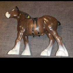 Vintage 1983 Justen Blue Ribbon Clydesdale Horse Model Figure Toy 10" Size