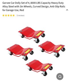 Car Dolly Set of 4, 8000 LBS Capacity Heavy Duty Alloy Steel with 3in Wheels