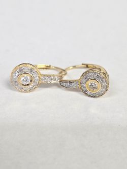 14kt Gold Diamond Leverback Earrings