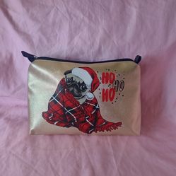 Stella & Max Large Black/Gold Christmas Cosmetics Bag