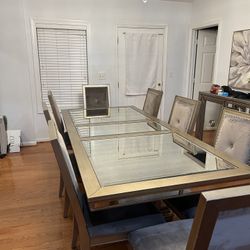 Z Gallerie Dining Table with 8 Chairs