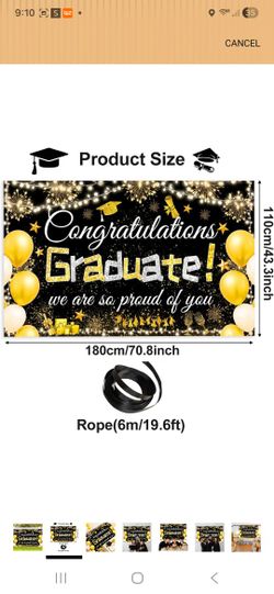 Black And Gold Graduation Backdrop 