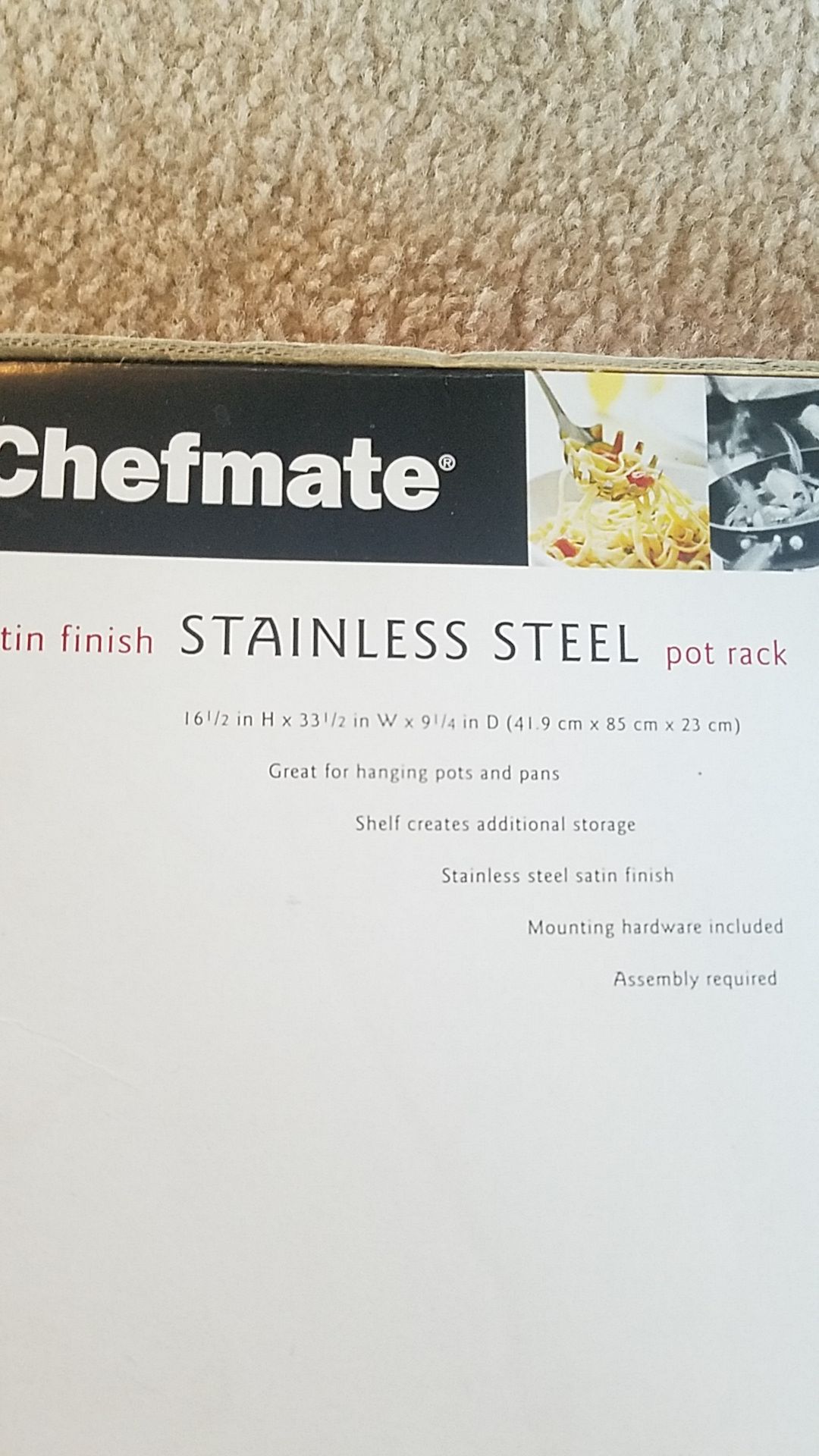 Chefmate Stainless Steel Pot Rack