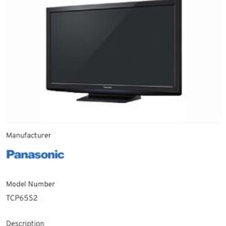 Plasma 65 Inch Panasonic Used 50$ 