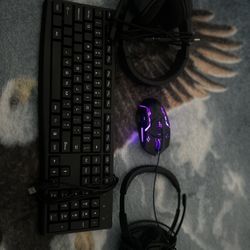 RGB Keyboard And Mouse w/ Headphones