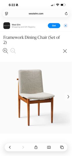 6 West elm framework dining room chairs also table