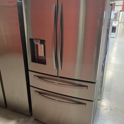 Stainless Steel 23 Cu. Ft. Counter Depth 4-Door French Door Refrigerator 