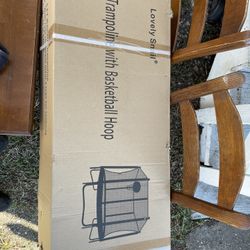 Brand New Lovely Snail® Trampoline with Basketball Hoop.