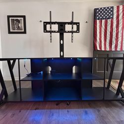 Polimo TV Stand With Mount And LED Lights