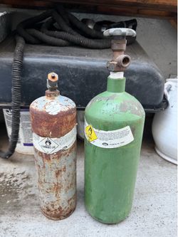 Oxygen and Acetylene tanks