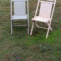 Antique Foldable Wooden Chairs