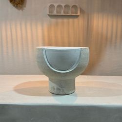 CB2 Concrete Planter — Heavy Modern Sculptural (12”)