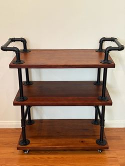Solid Wooden Bar Cart