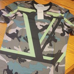 Valentino Camo Fitted T shirt Size Large