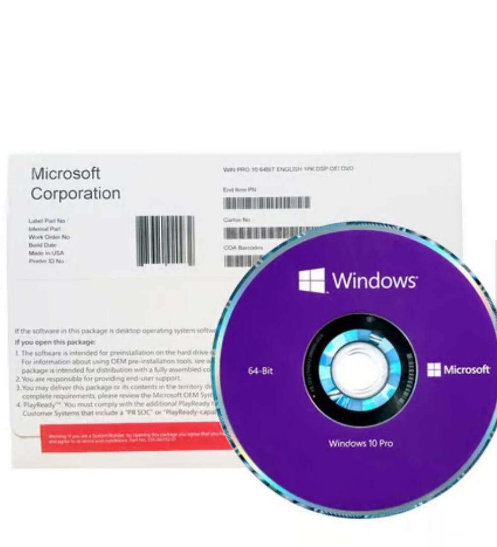 NEW Windows 10 Pro 64-Bit Installation DVD with Genuine License Product Key
