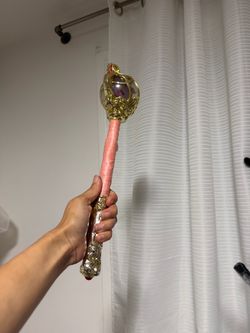 Sleeping beauty Aurora pink and gold wand for princess costume kids or adult. No light 💡 magic wand gold with pink ribbon  #wand #magicwand #aurora #