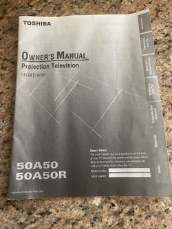 Toshiba TV Model 50A50  Factory Manuel 
