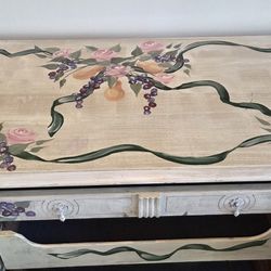 Vintage Floral/Fruit Hand Painted Sideboard/Buffet