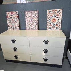 60" DRESSER PEARL WHITE GLOSSY