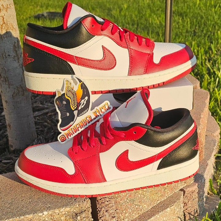 Size 12W/10.5M- Wmns Air Jordan 1 Low " White Gym Red"