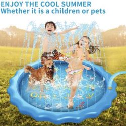 Splash Pad Pool for Kids or Pet, Sprinkler for Kids Outdoor Toys with A-Z Letters ,Summer Hot Day Backyard Games ,Kids Outdoor Activities for 1-12 Yea