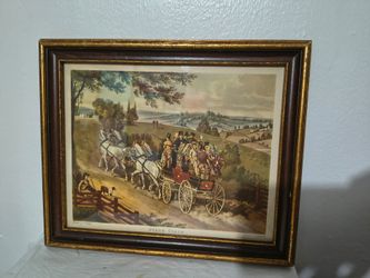 J. POLLARD - STAGE COACH -  FRAMED PRINT 12"×9"