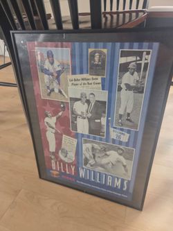 Signed auto autographed Billy Belter Williams poster framed HOF Baseball Chicago Cubs