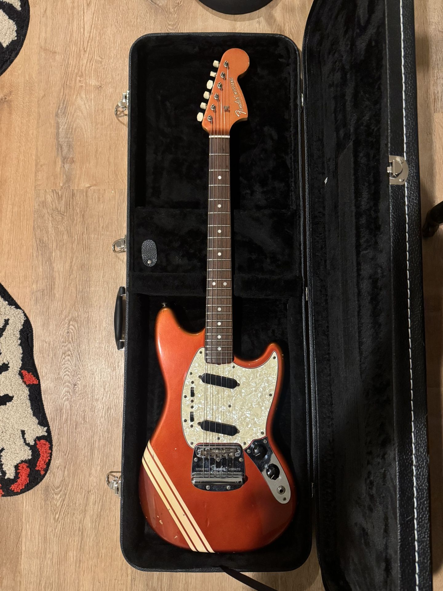 1969 Fender Mustang Guitar with Rosewood Fretboard Dakota Red with Matching Headstock