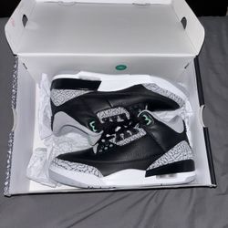 Jordan 3 retro Black/Green Glow wolf Grey
