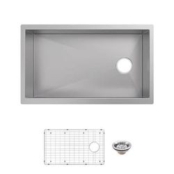 Glacier Bay Professional Zero Radius 32 in. Undermount Single Bowl 16 Gauge Stainless Steel Kitchen