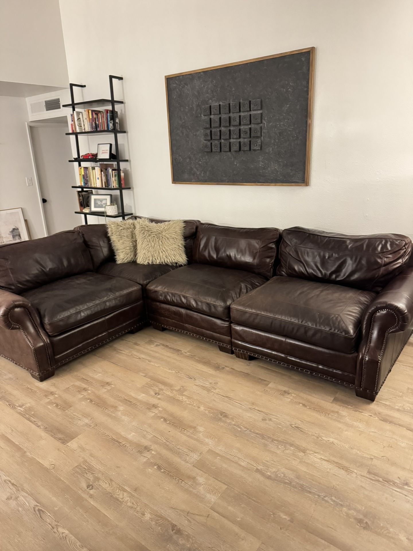 Leather Sectional ( Delivery Available ) 